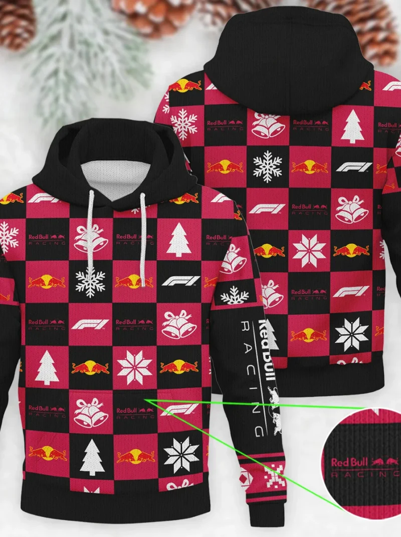 Square Pattern Red Bull Racing Formula One - Knitted Hoodie BLVAF12209250A33RBR
