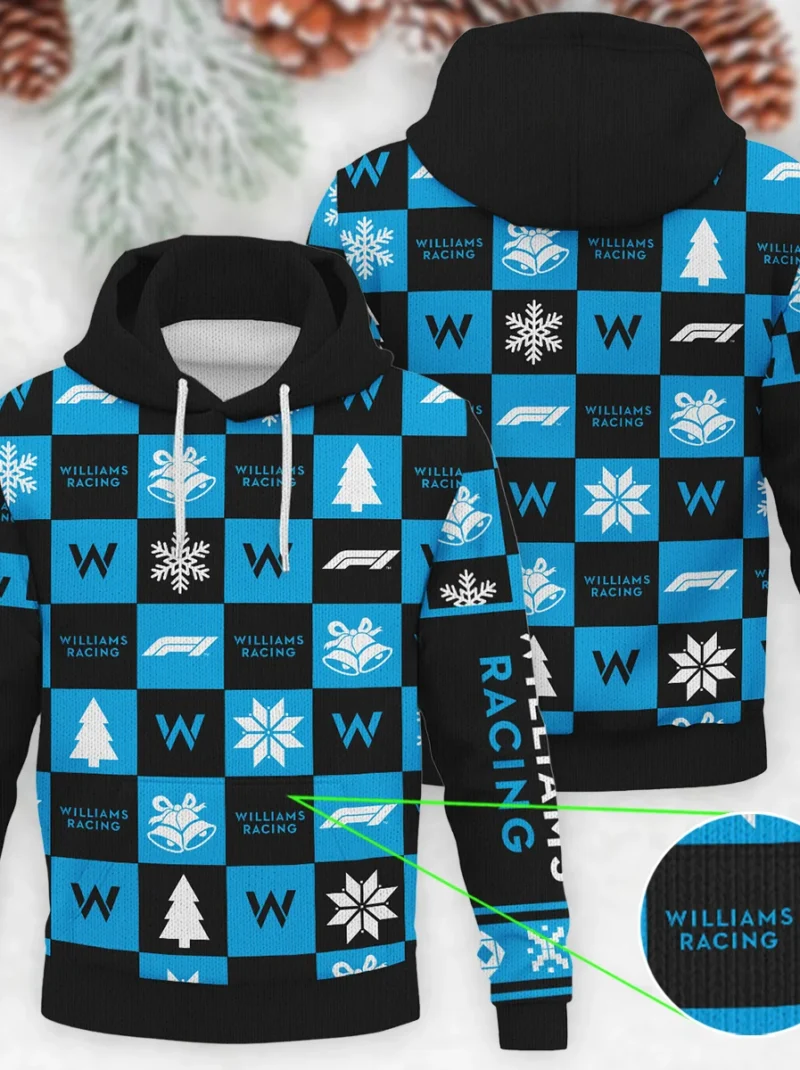 Square Pattern Williams Formula One - Knitted Hoodie BLVAF12209250A33WIL