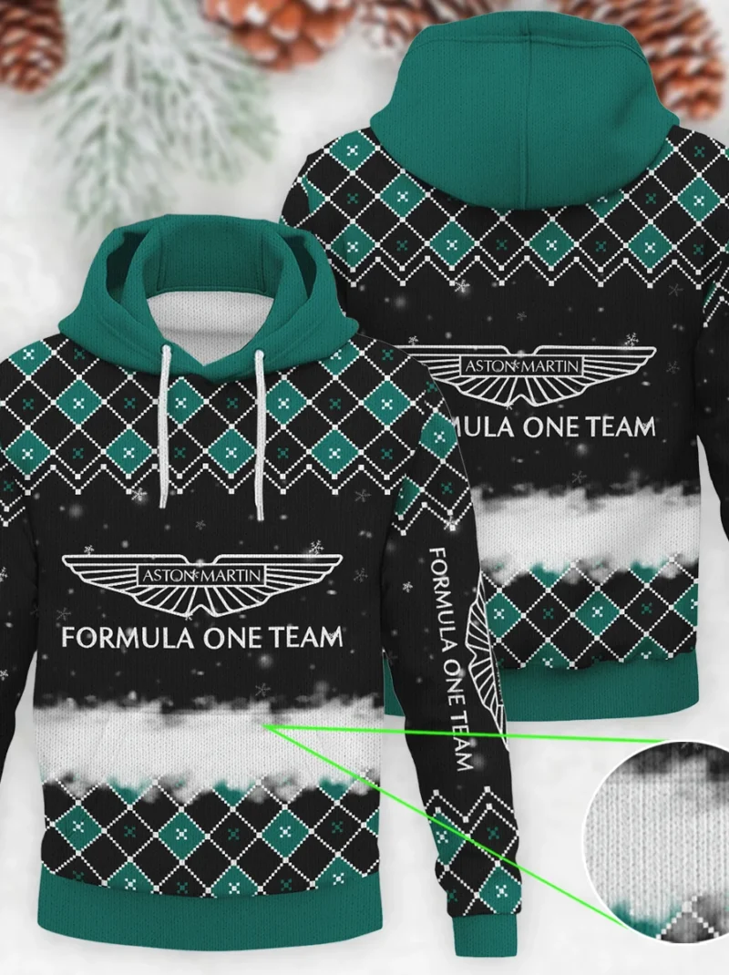 X-Mas Aston Martin Formula One - Knitted Hoodie BLVAF12209250A3AM