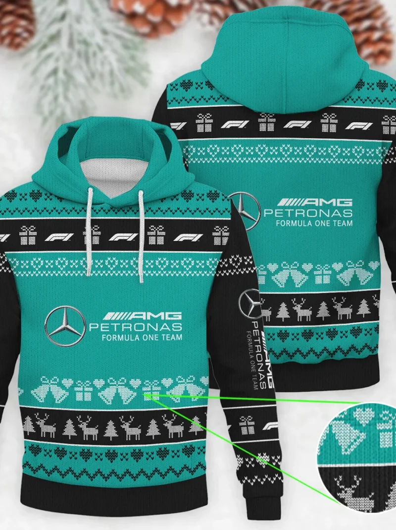Christmas Collection Mercedes Formula One - Knitted Hoodie BLVAF12209250A5MER