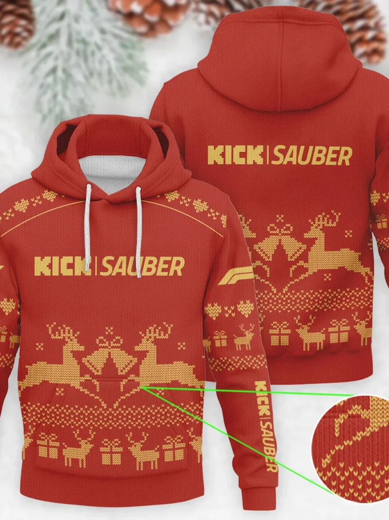 Festive Christmas Kick Sauber Formula One - Knitted Hoodie BLVAF12209250A6KS