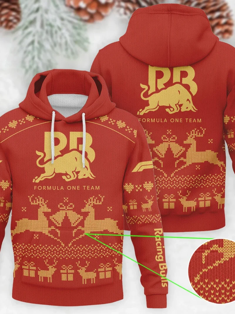 Festive Christmas Racing Bulls Formula One - Knitted Hoodie BLVAF12209250A6RAC
