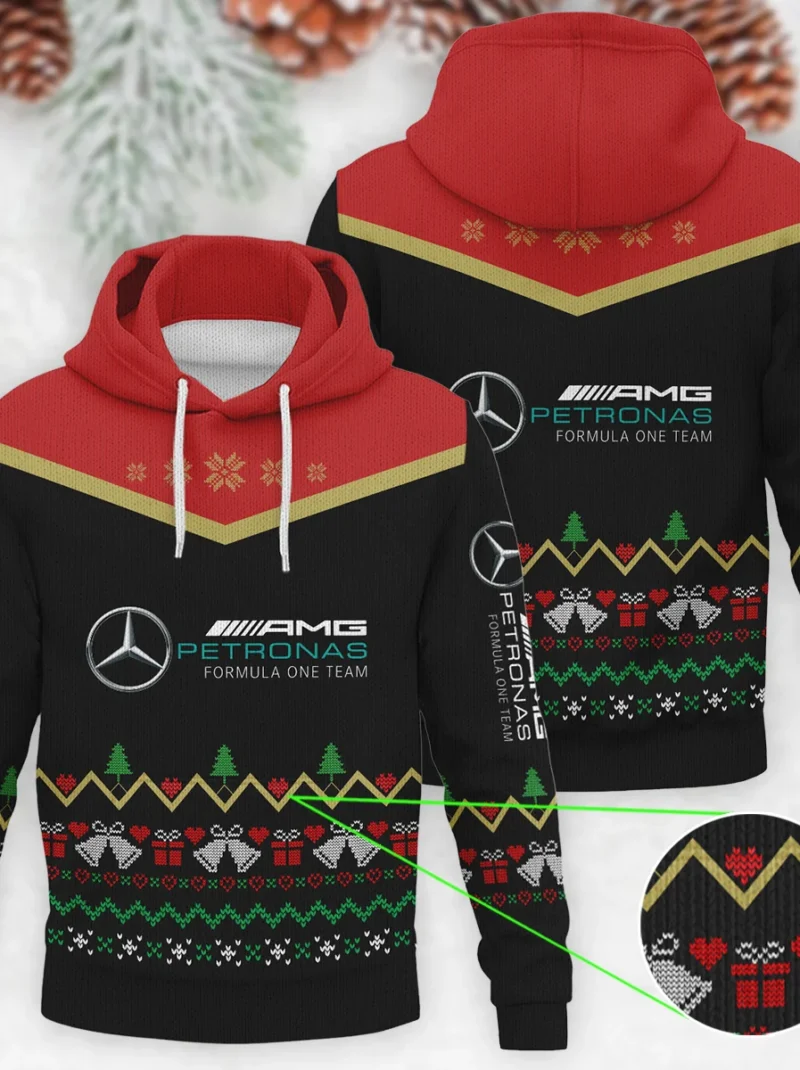 Christmas Gift Mercedes Formula One - Knitted Hoodie BLVAF12209250A7MER