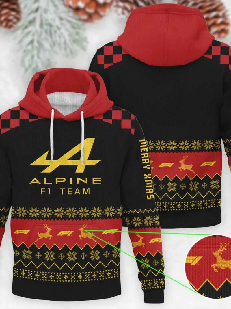 Merry X-Mas Alpine Formula One - Knitted Hoodie BLVAF12209250A8ALP