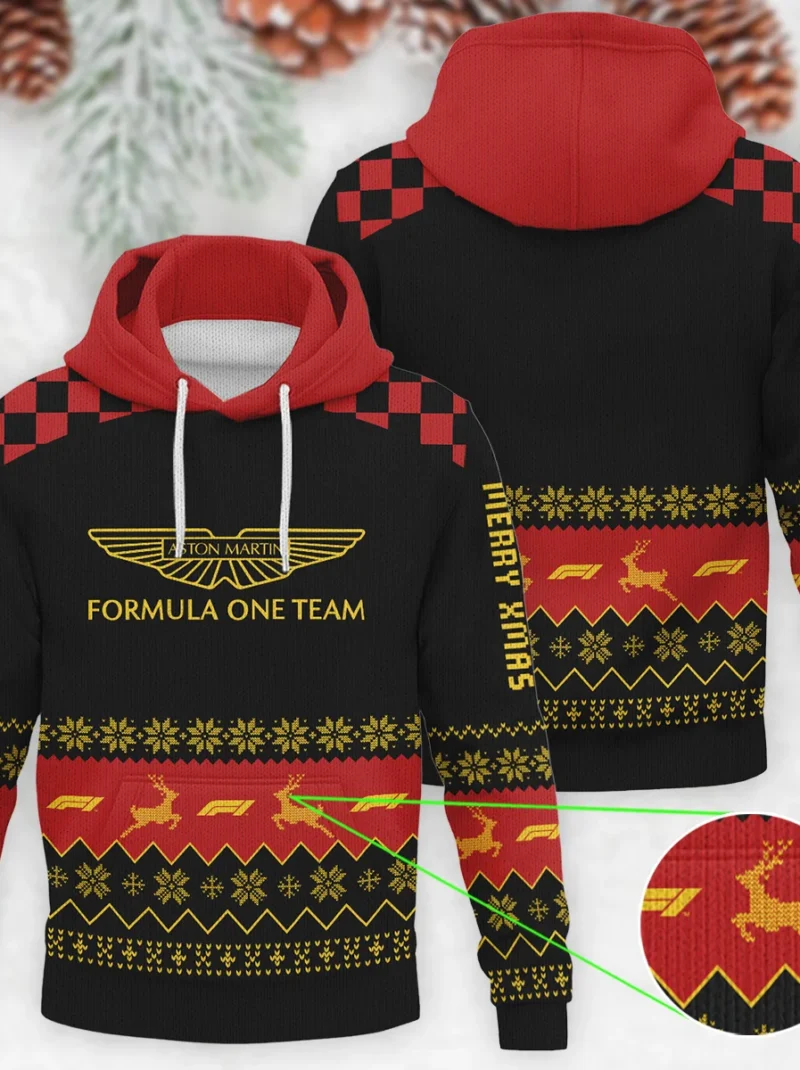 Merry X-Mas Aston Martin Formula One - Knitted Hoodie BLVAF12209250A8AM