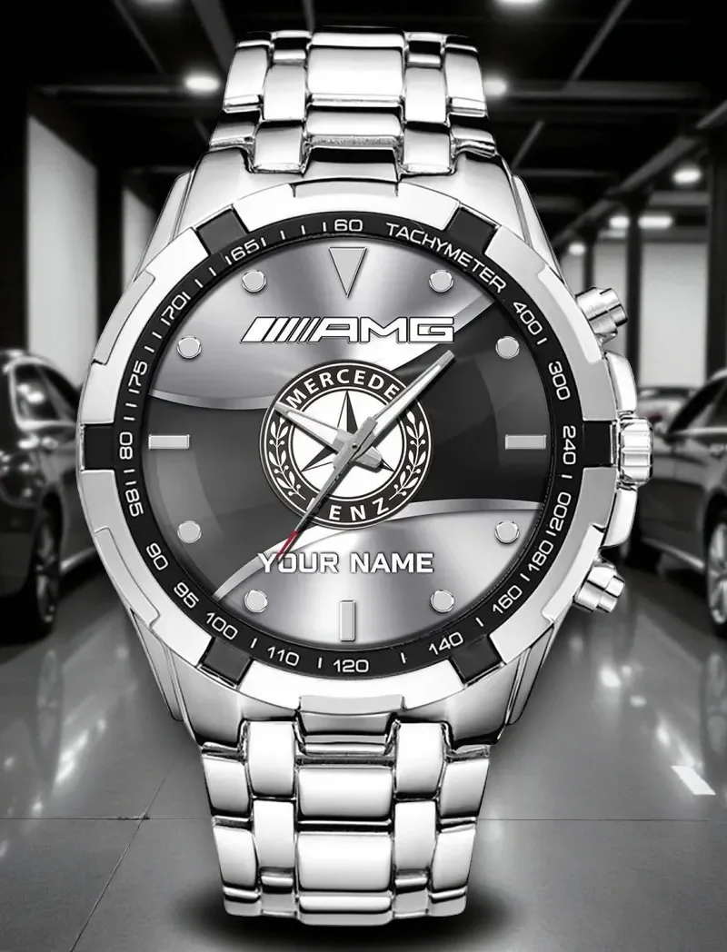 Logistics Truck Steel Watches, Sport Fan Signature Watch DCAR476 - White