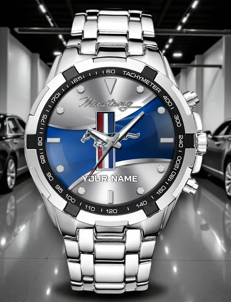 US Performance Car Steel Watches, Athletic Style Fan Timepiece DCAR476 - White