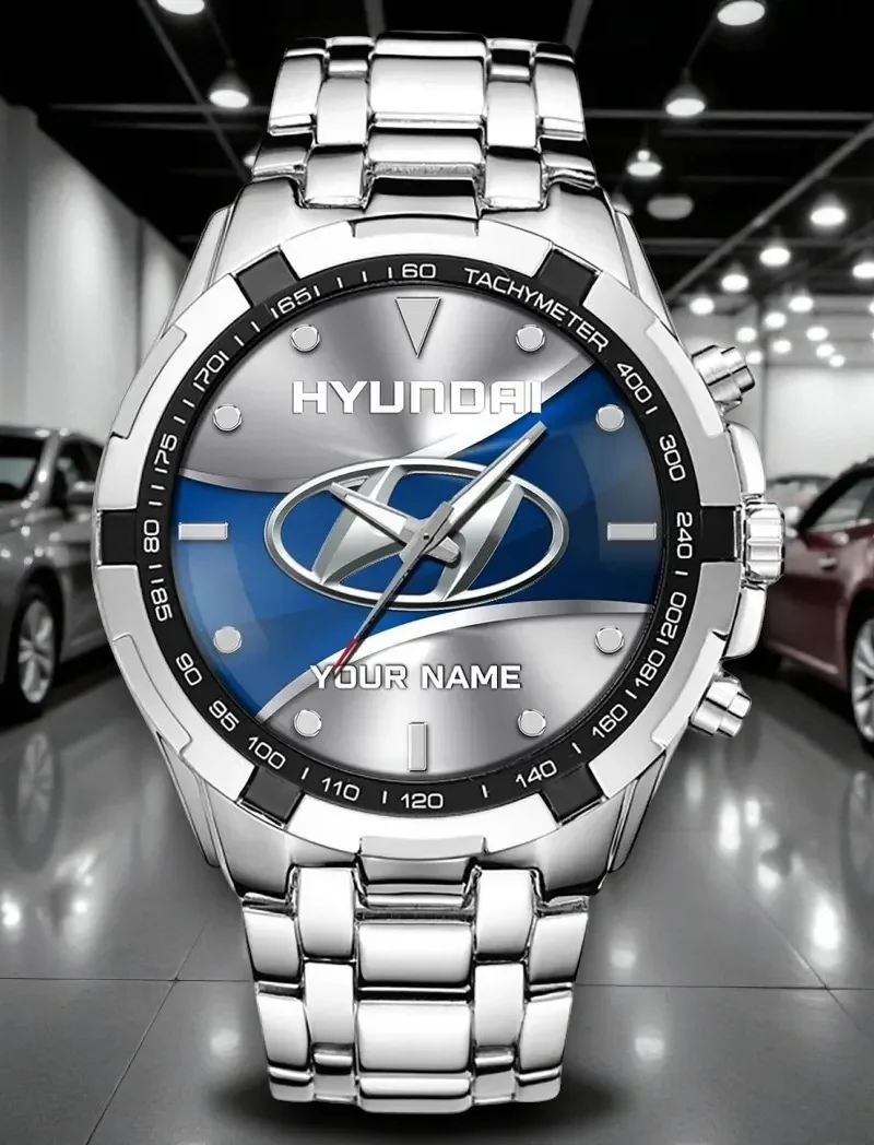 Long-Life Vehicle Steel Watches, Bold Watch for Supporters DCAR476 - White