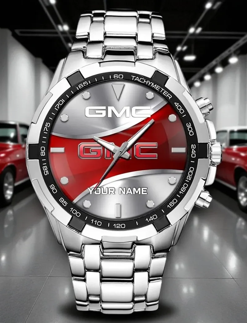 Muscle Car Steel Watches, Athletic-Inspired Wristwatch Style DCAR476 - White