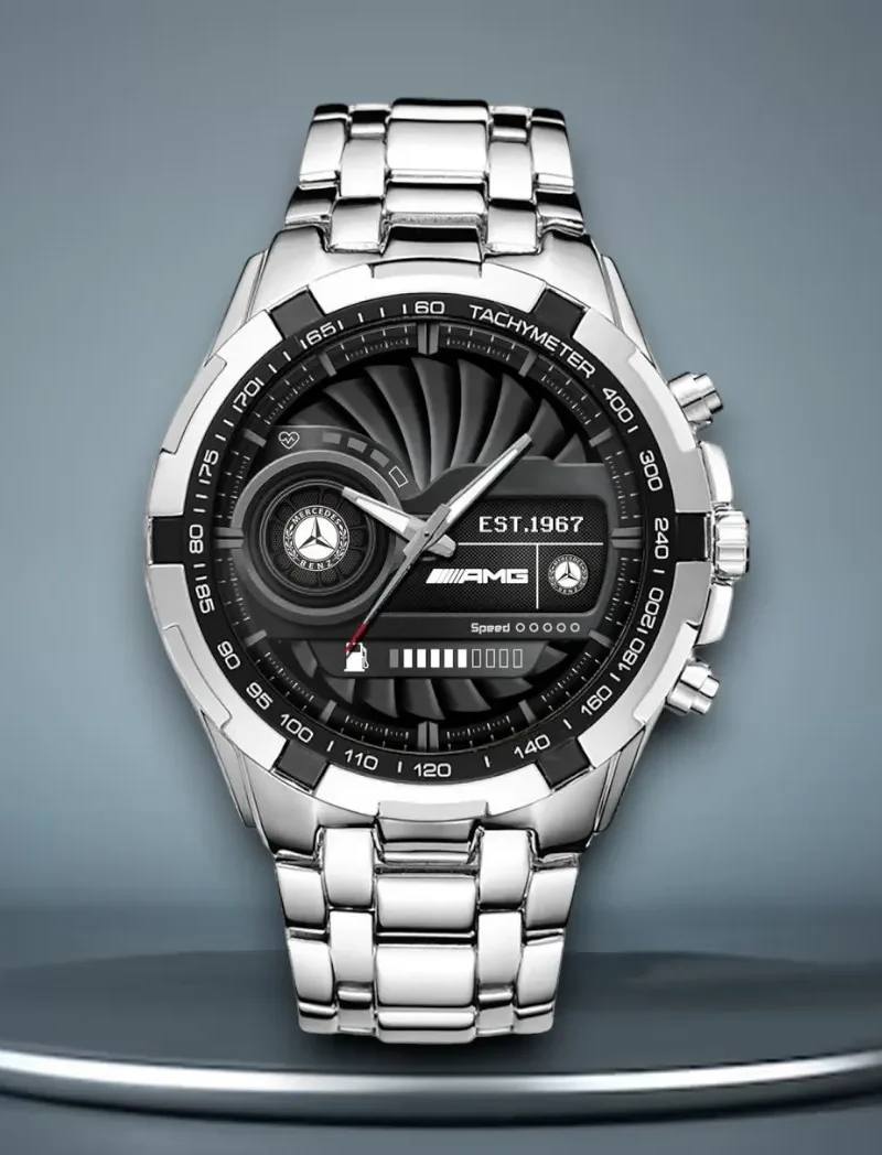 Legendary Two-Wheeler Steel Watches, Timeless Sport Fan Accessory DCAR475 - White