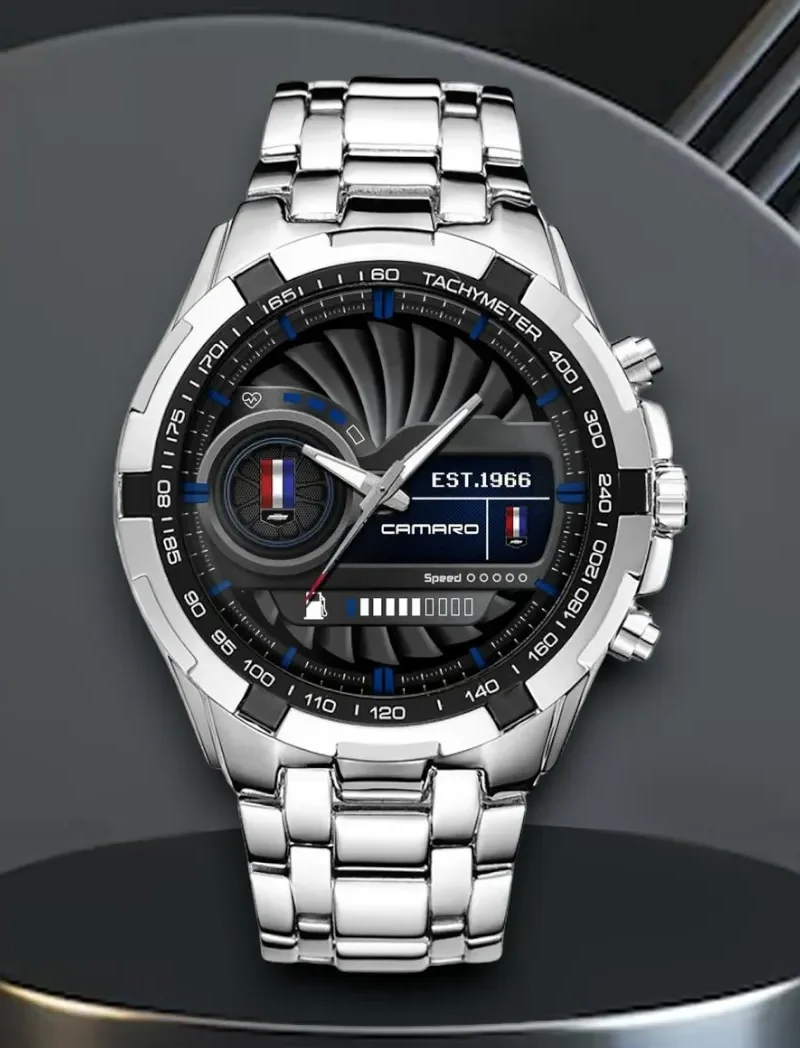 All-Terrain Motorbike Steel Watches, Sport-Inspired Wristwatch Style DCAR475 - White