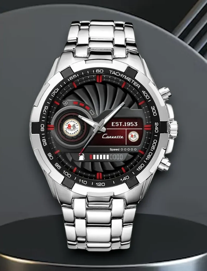 Classic Cruiser Steel Watches, Athletic-Inspired Wristwatch Style DCAR475 - White