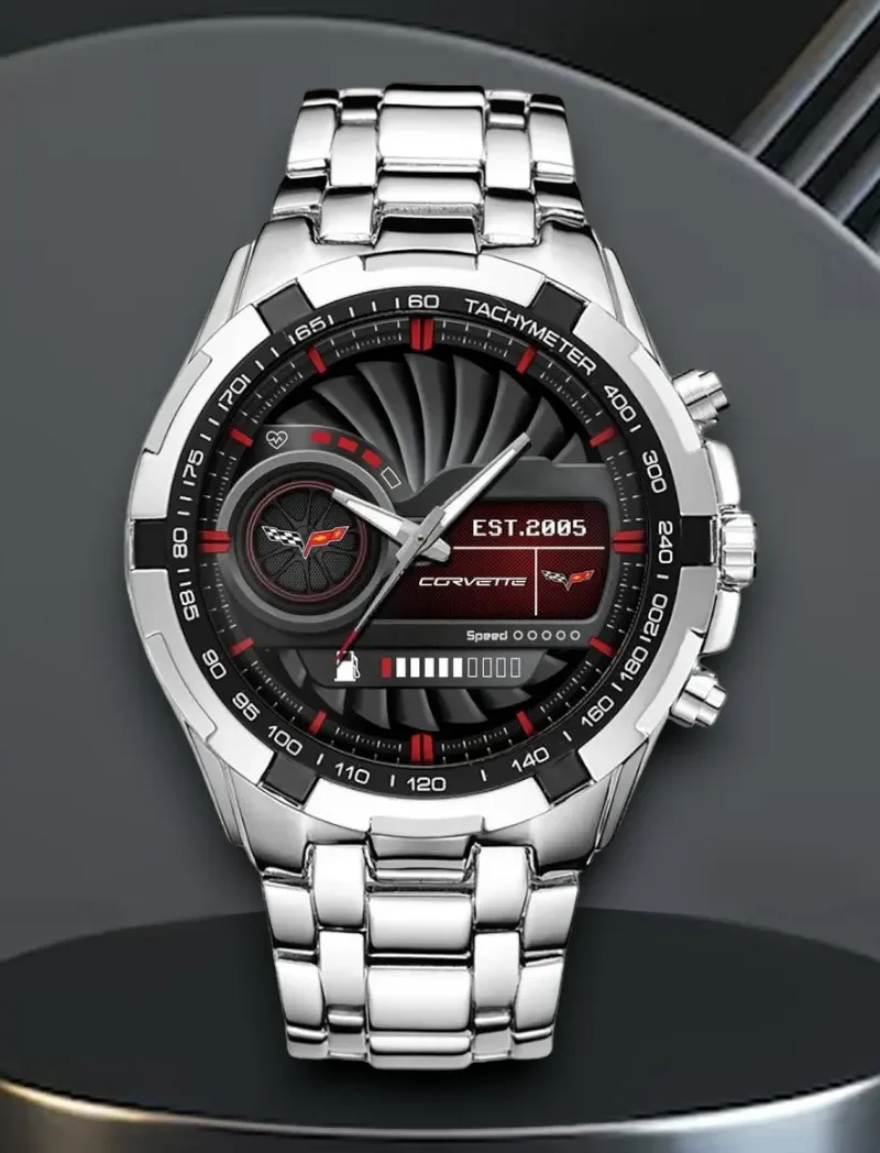 Luxury Car Steel Watches, Sport Lover's Precision Watch CAR0402 - Silver