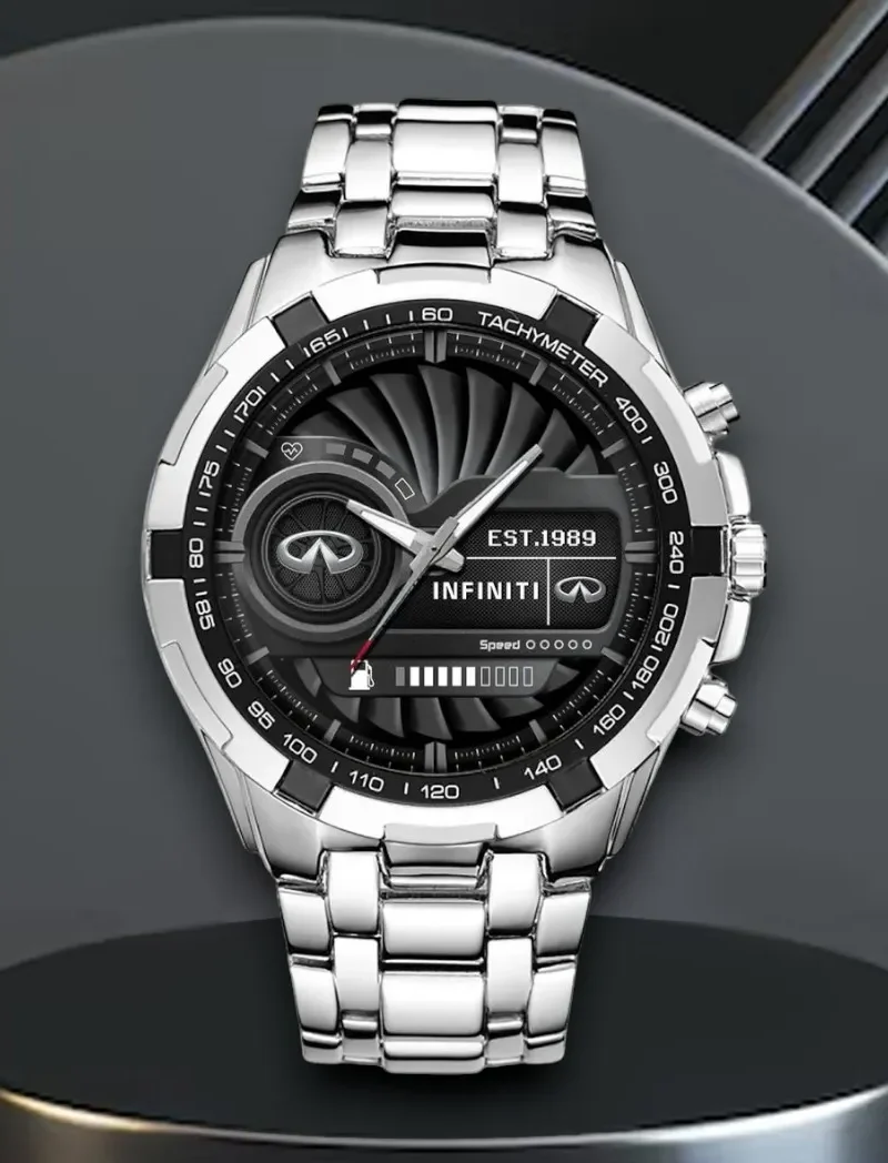 Classic American Car Steel Watches, Sport Lover's Precision Watch CAR0402 - Silver