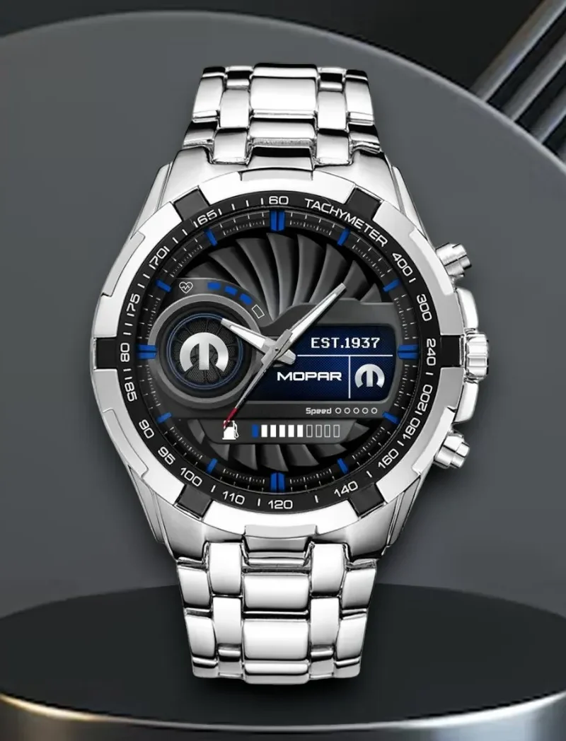 Utility Vehicle Steel Watches, Modern Supporter Wristwatch Style CAR0402 - Silver