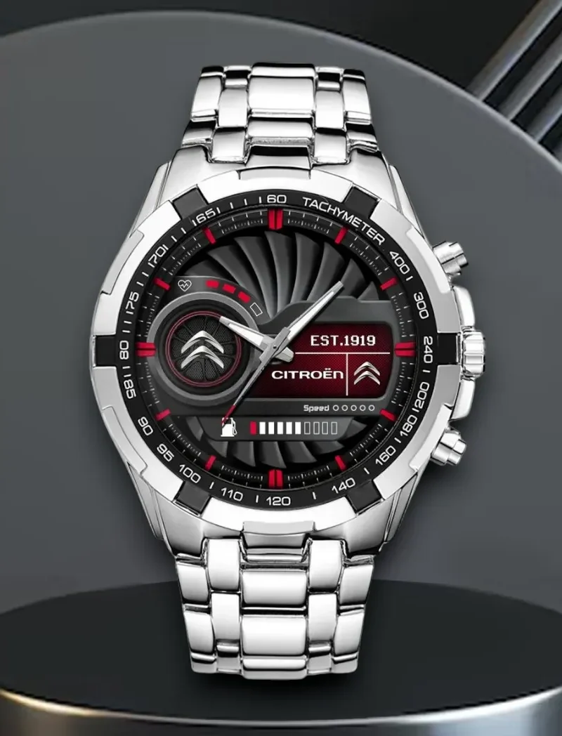 Adventure Vehicle Steel Watches, Precision Watch for Sport Fans CAR0402 - Silver