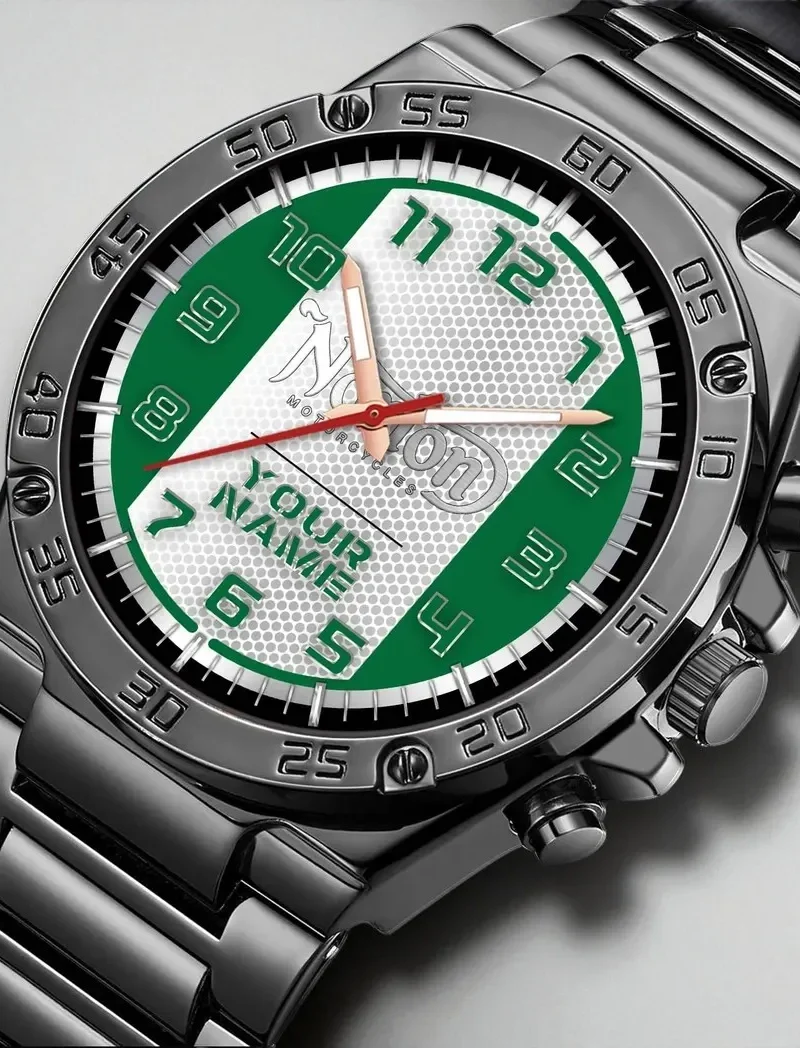 Retro Street Bike Hand Watch, Precision Watch for Sport Fans DCAR477 - Green