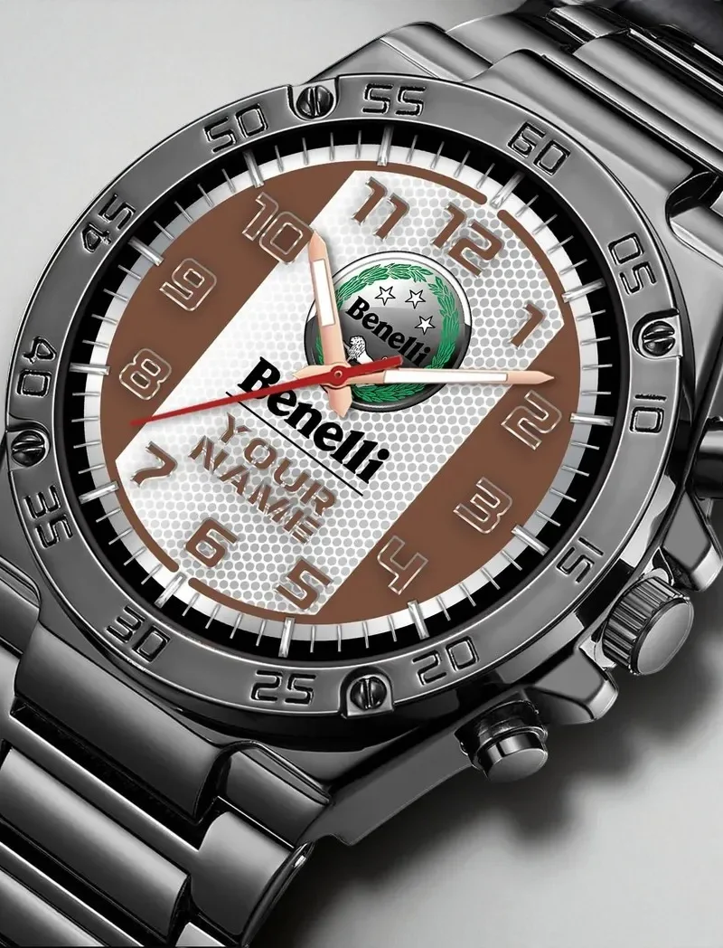 Naked Motorcycle Hand Watch, Sport-Inspired Wristwatch Style DCAR477 - Brown