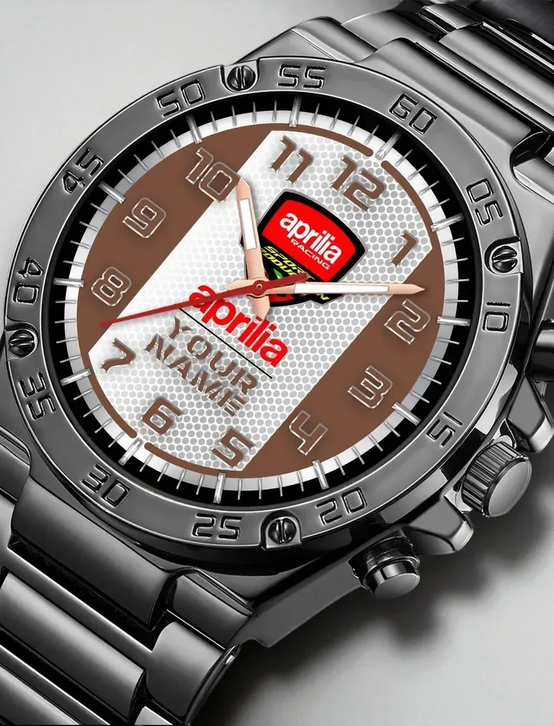 Italian Motorcycle Hand Watch, Timeless Sport Fan Accessory DCAR477 - Brown