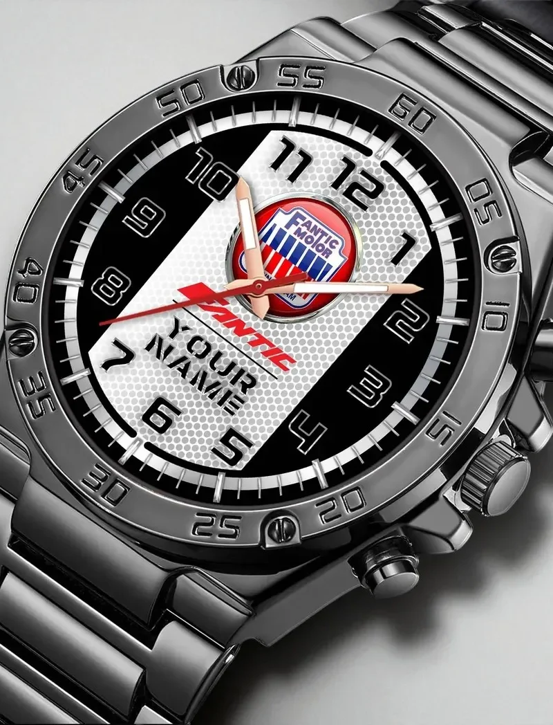 Trail Bike Hand Watch, Athletic Style Fan Timepiece DCAR477 - Black